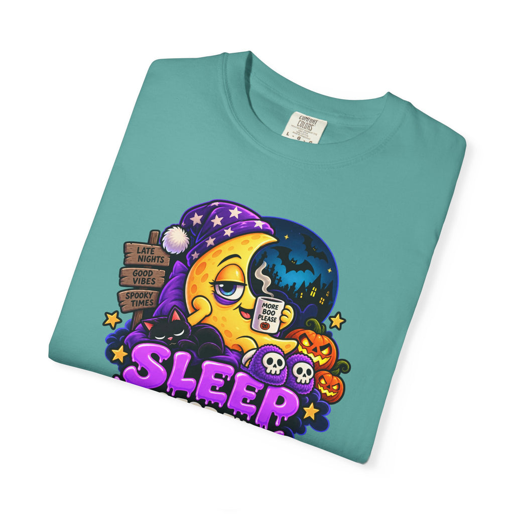Sleep Is for the Living – Funny Halloween Moon T-Shirt