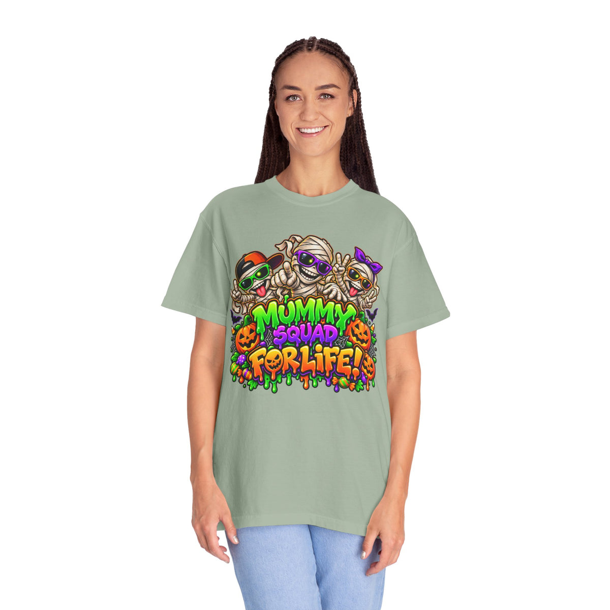 Mummy Squad For Life Halloween T-Shirt – Funny Colorful Mummy Graphic Tee
