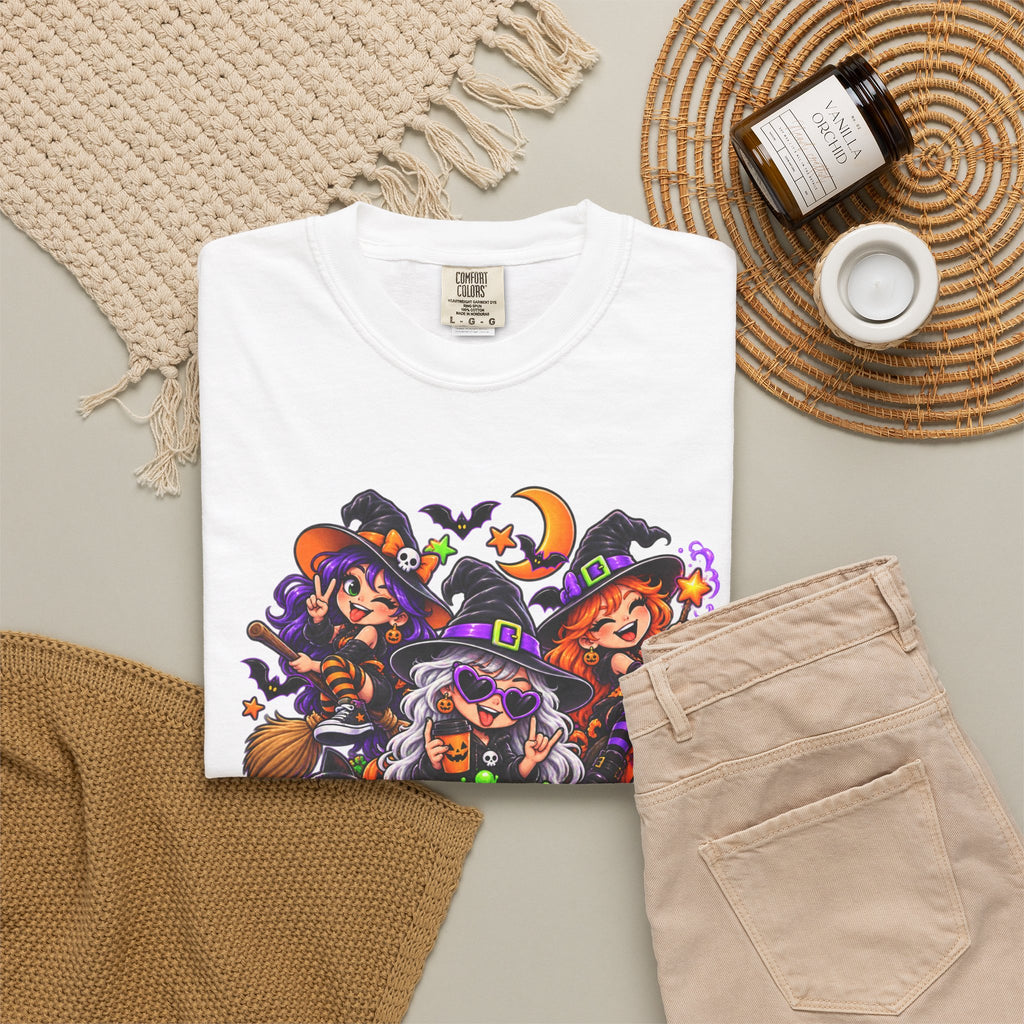 Witchy & Wild – Halloween Witch Crew Graphic T-Shirt