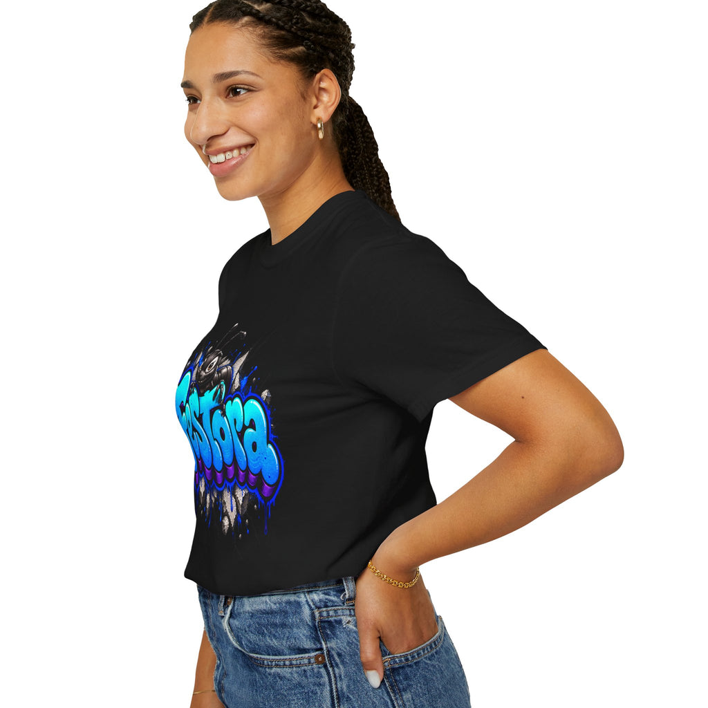 Festora Graffiti T-Shirt — Neon Blue Street Art Logo Tee