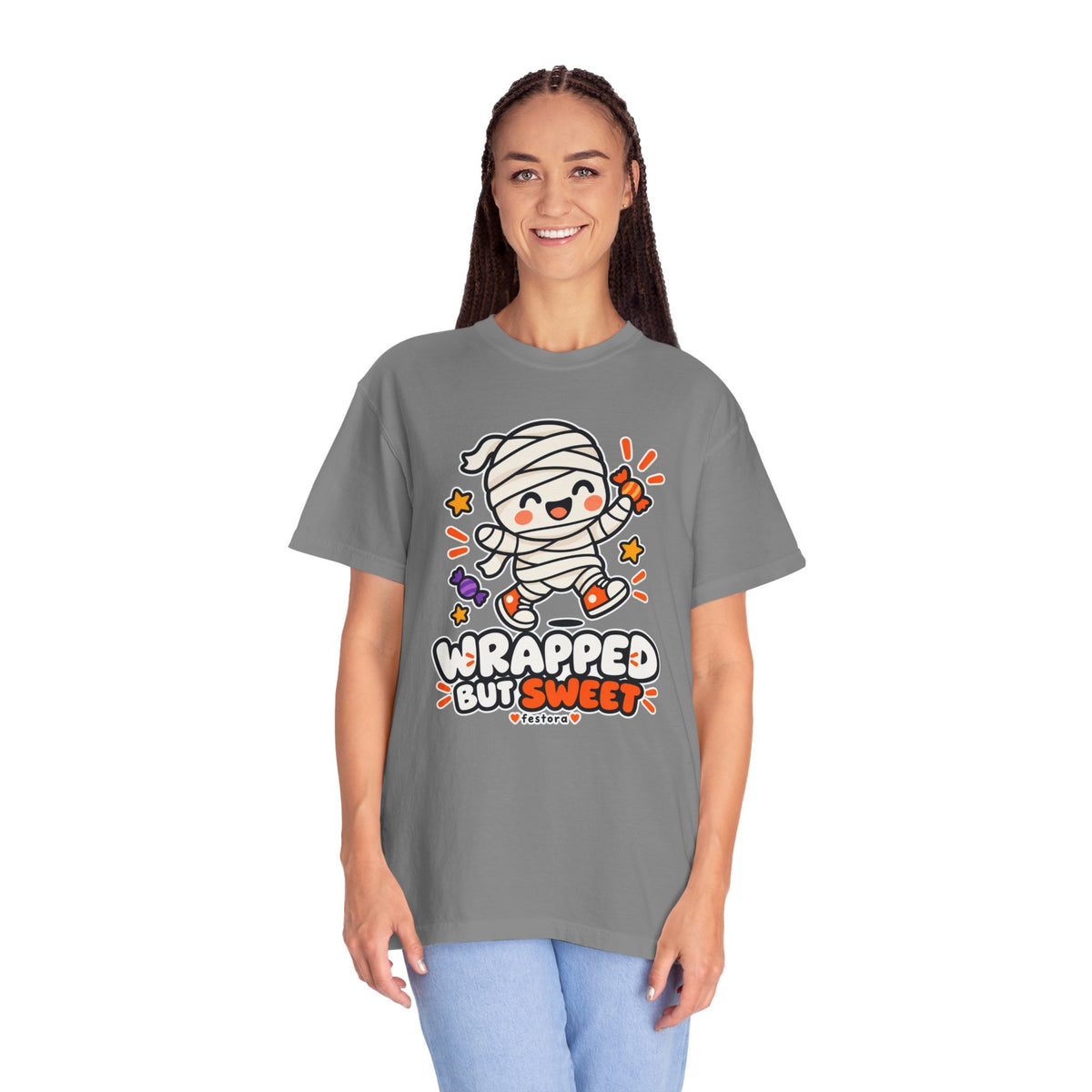 Wrapped but Sweet Halloween T-Shirt | Cute Mummy Graphic Tee
