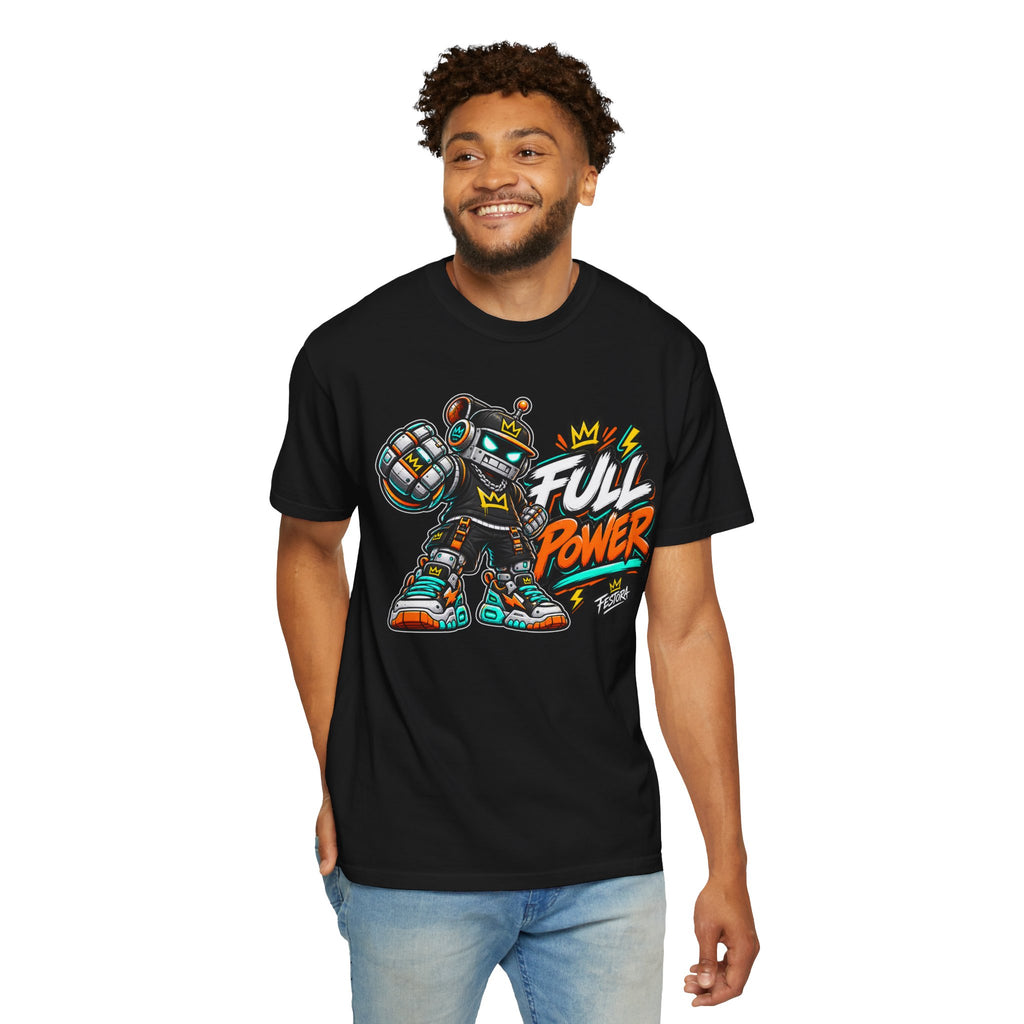 Full Power Robot Graphic T-Shirt — Retro Streetwear Tee