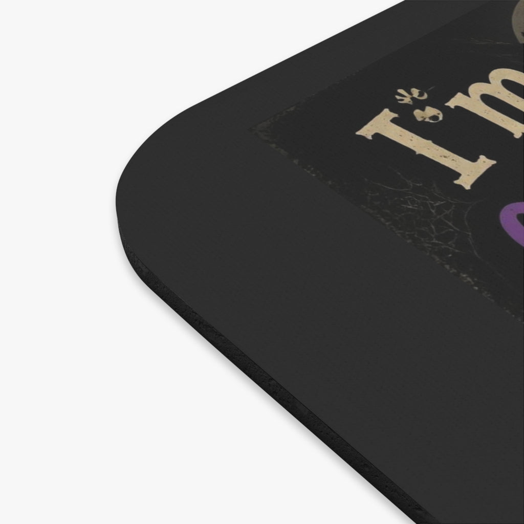 Halloween Cat Mouse Pad - "I'm Only Here for the Boos and Treats" Decorative Desk Mat