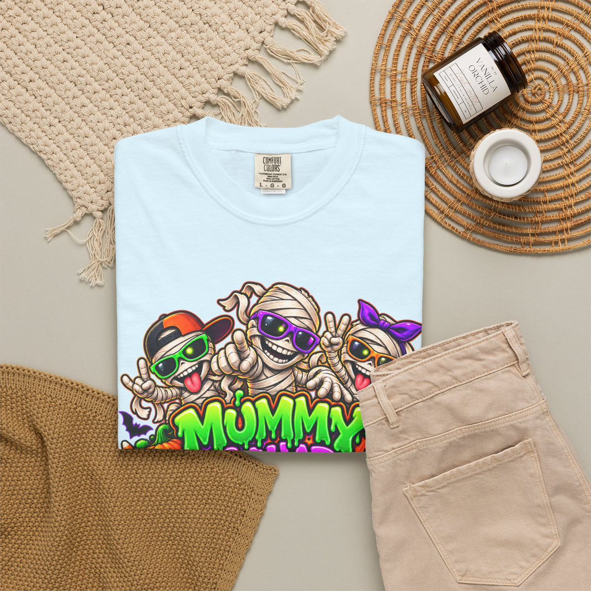 Mummy Squad For Life Halloween T-Shirt – Funny Colorful Mummy Graphic Tee