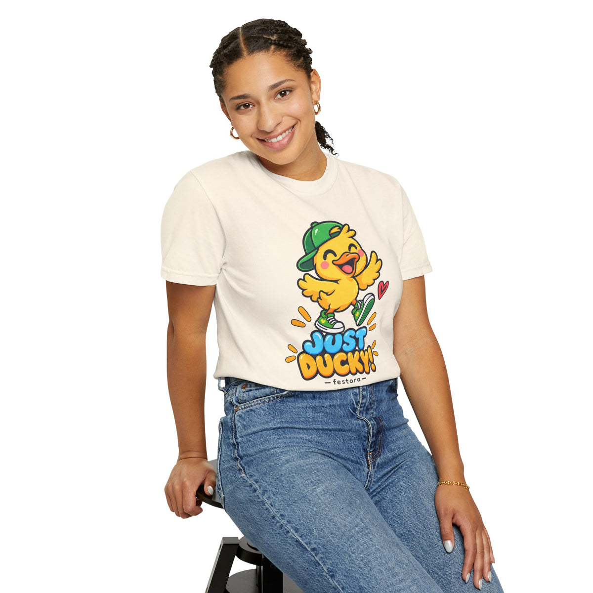 Just Ducky! – Cute Happy Duck Graphic T-Shirt