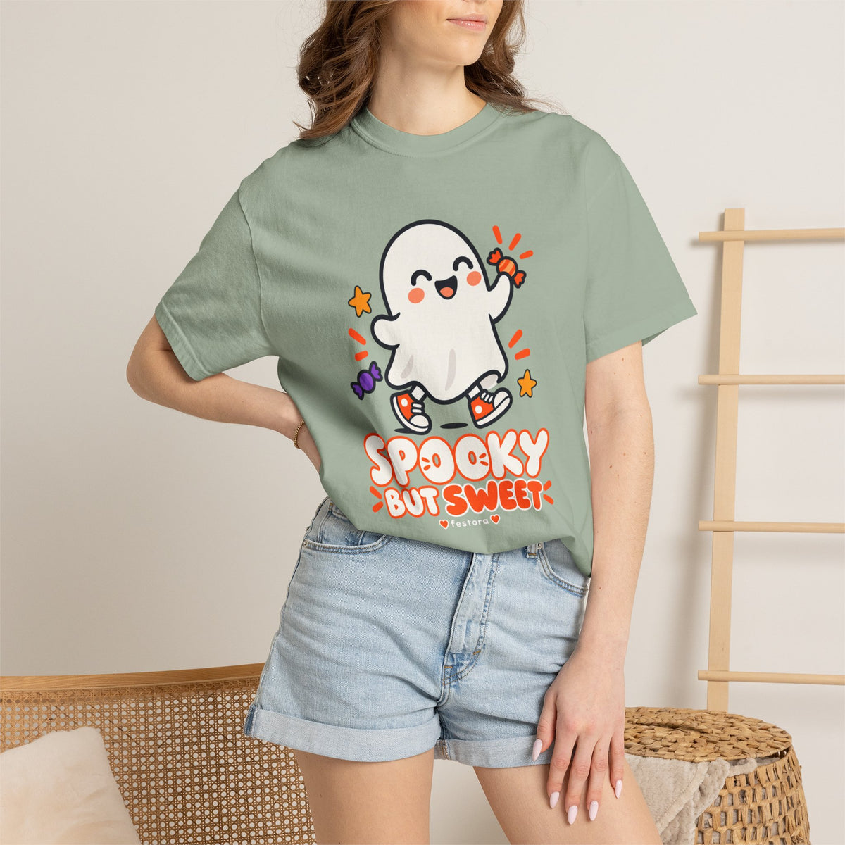 Spooky but Sweet Ghost T-Shirt | Cute Halloween Graphic Tee