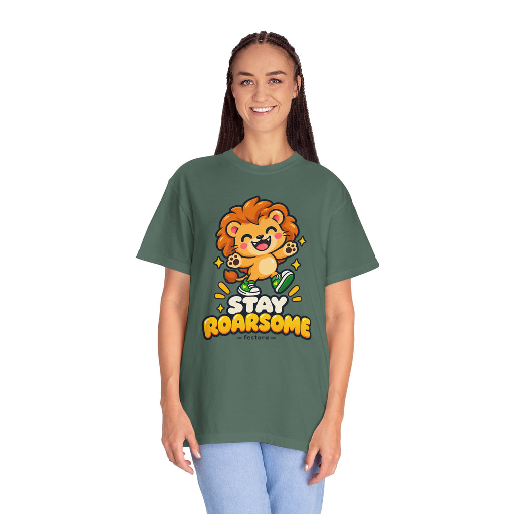 Stay Roarsome – Cute Happy Lion Graphic T-Shirt
