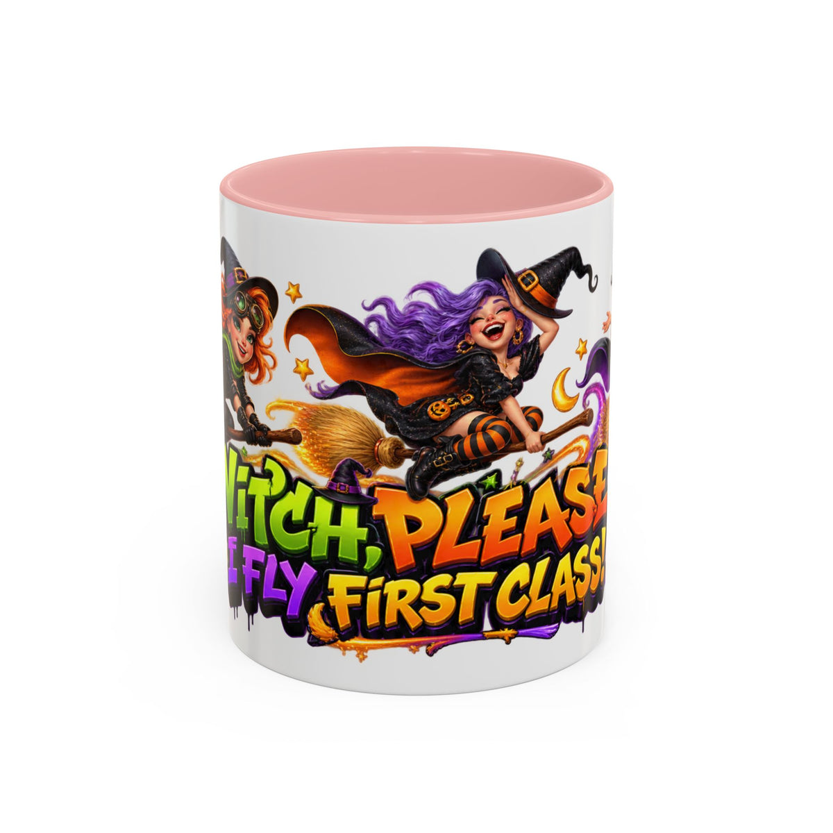 Witch Please I Fly First Class Halloween White Mug