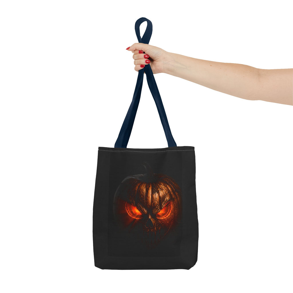 Spider Web Tote Bag — Creepy Red-Eyed Spider Halloween Grocery Tote