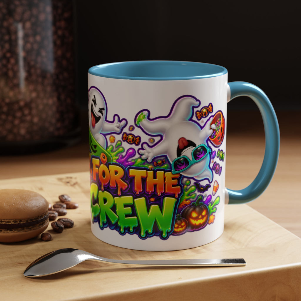 No Rest for the Boo Crew Crazy Ghosts Halloween White Mug