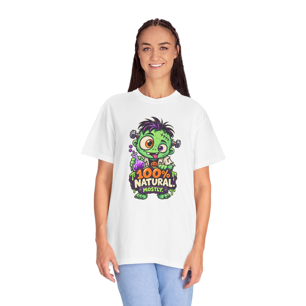100% Natural. Mostly. – Cute Halloween Lab Monster T-Shirt
