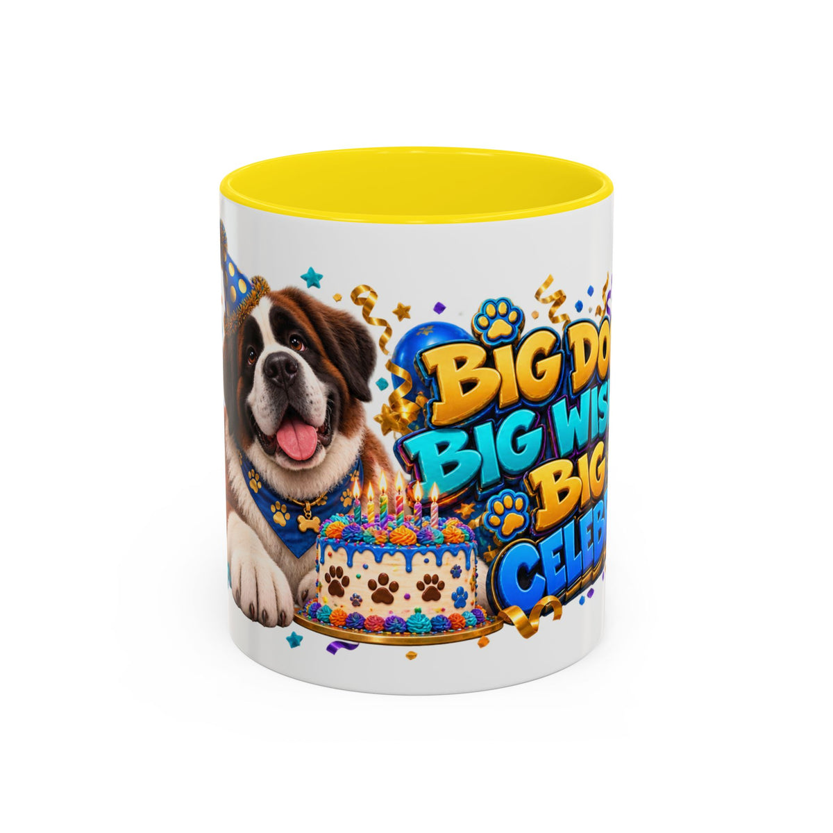 Big Dog Big Wishes Saint Bernard Birthday White Mug