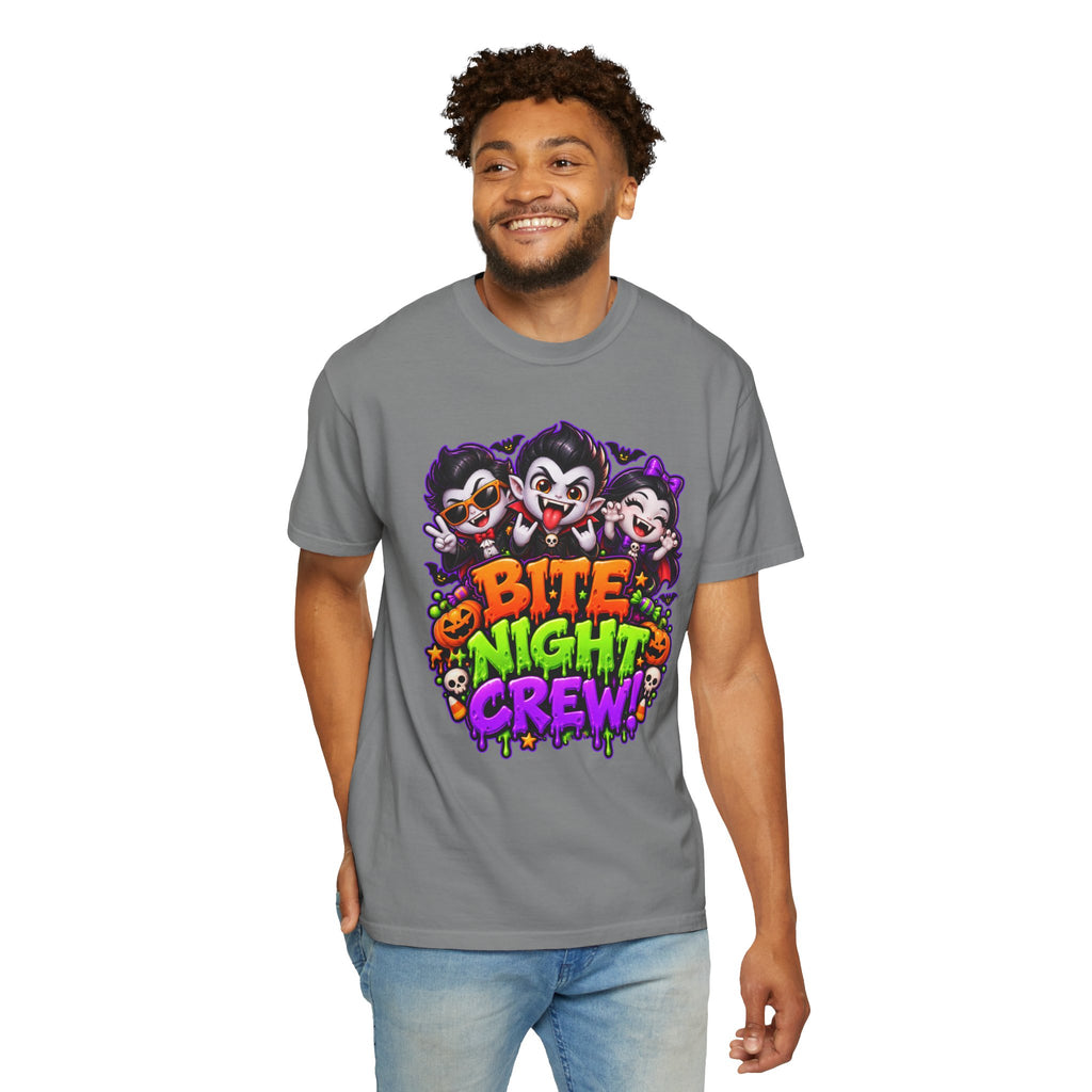 Bite Night Crew Halloween T-Shirt – Funny Vampire Graphic Tee