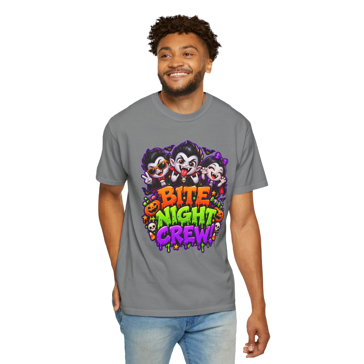 Bite Night Crew Halloween T-Shirt – Funny Vampire Graphic Tee