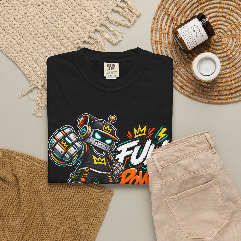 Full Power Robot Graphic T-Shirt — Retro Streetwear Tee