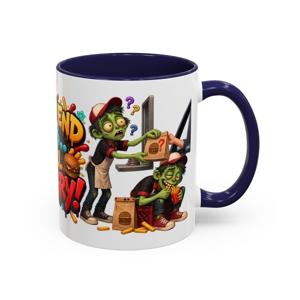 Dead End Job Still Hungry Funny Zombie Halloween White Mug
