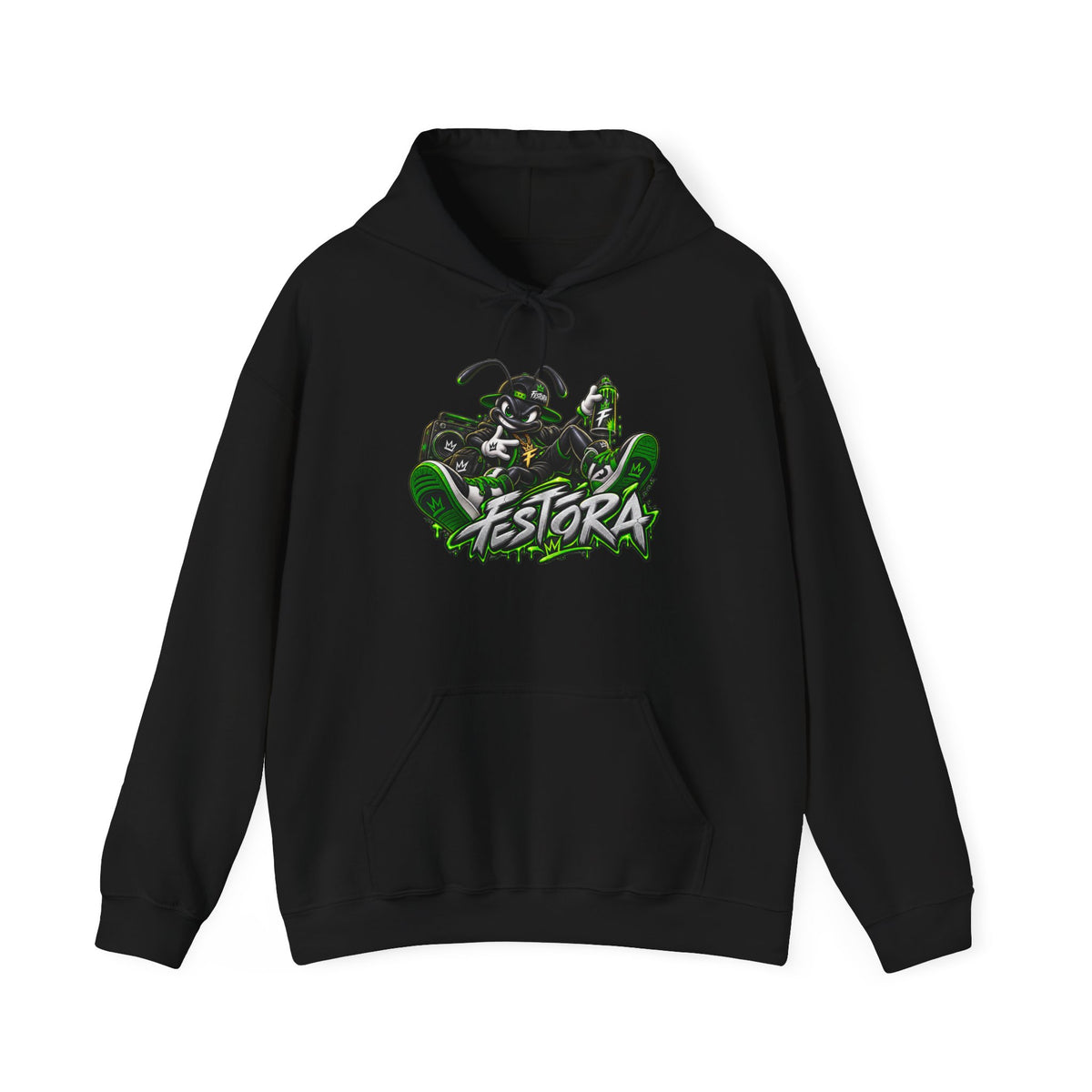 Festora Ant Streetwear Hoodie - Bold Graffiti Mascot Pullover