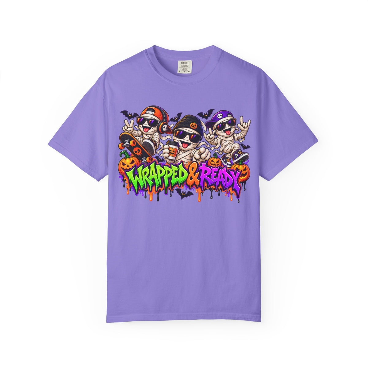 Wrapped & Ready – Halloween Mummy Crew Graphic T-Shirt
