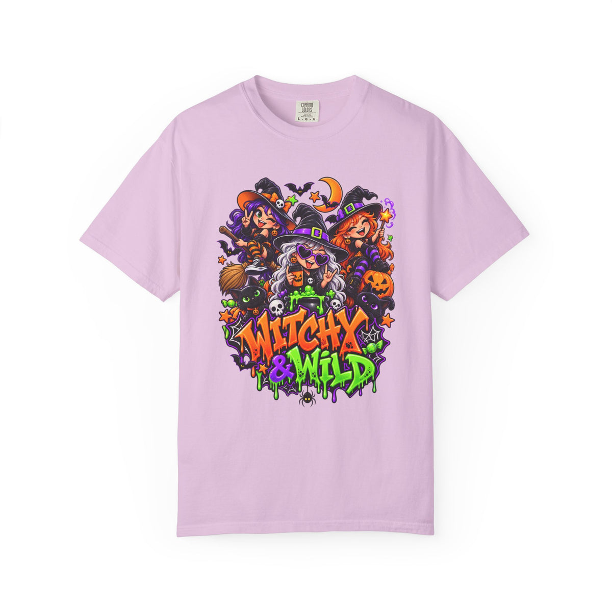 Witchy & Wild – Halloween Witch Crew Graphic T-Shirt