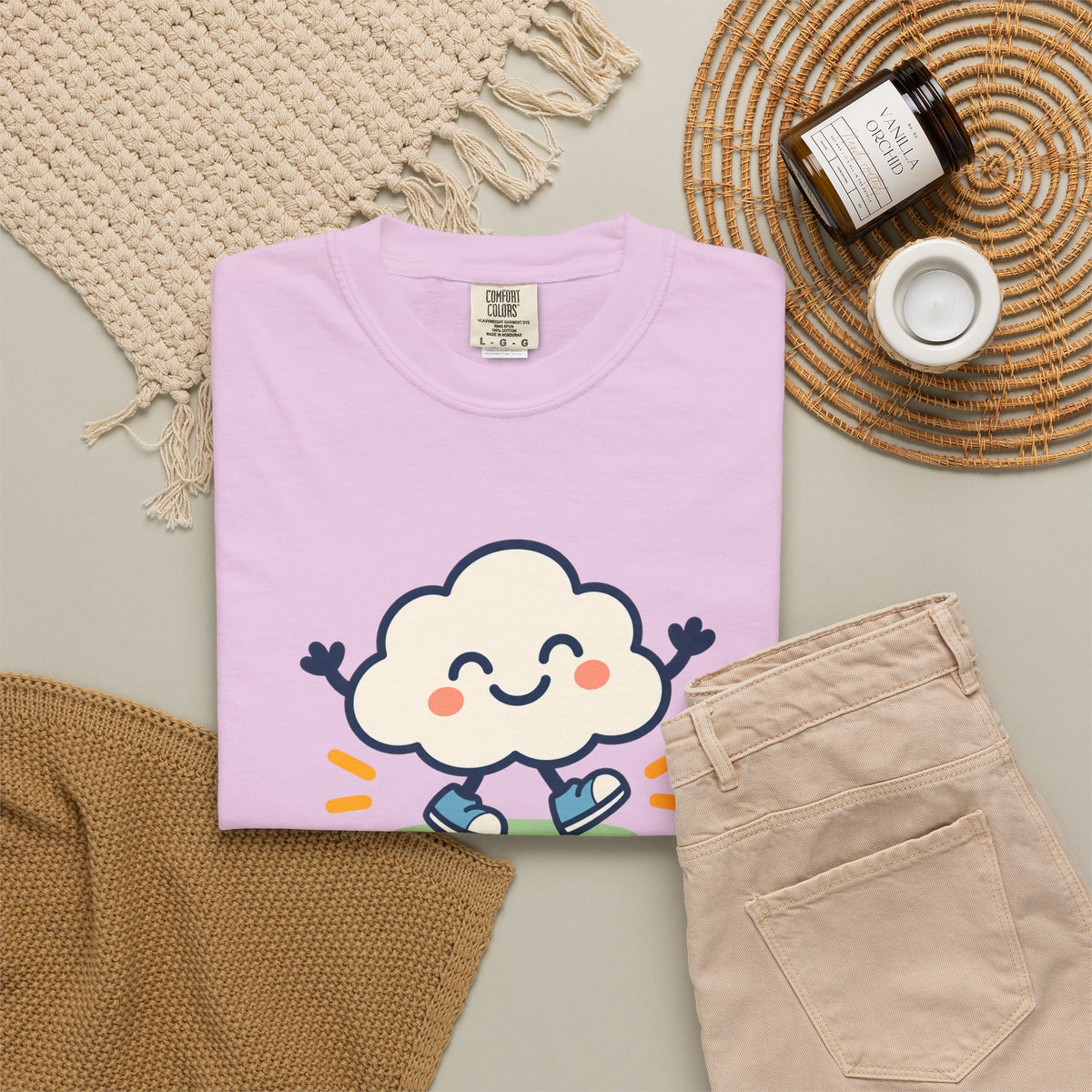 Take It Easy – Happy Cloud Graphic T-Shirt | Festora Everyday