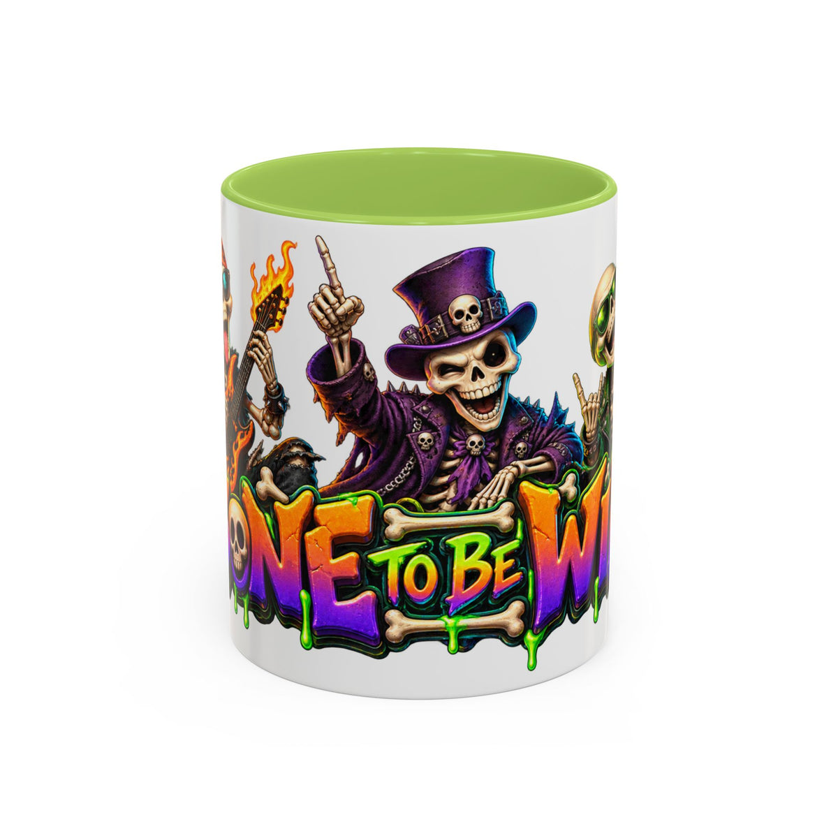 Bone to Be Wild Skeleton Crew Halloween White Mug