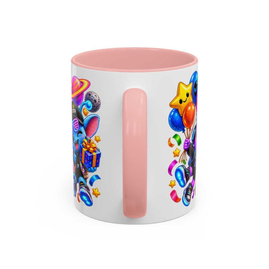 Happy Birthday Out of This World Accent Mug — Cute Alien Space Birthday Coffee Cup (11oz)