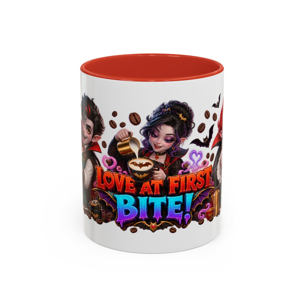 Love at First Bite Vampire Barista Halloween White Mug