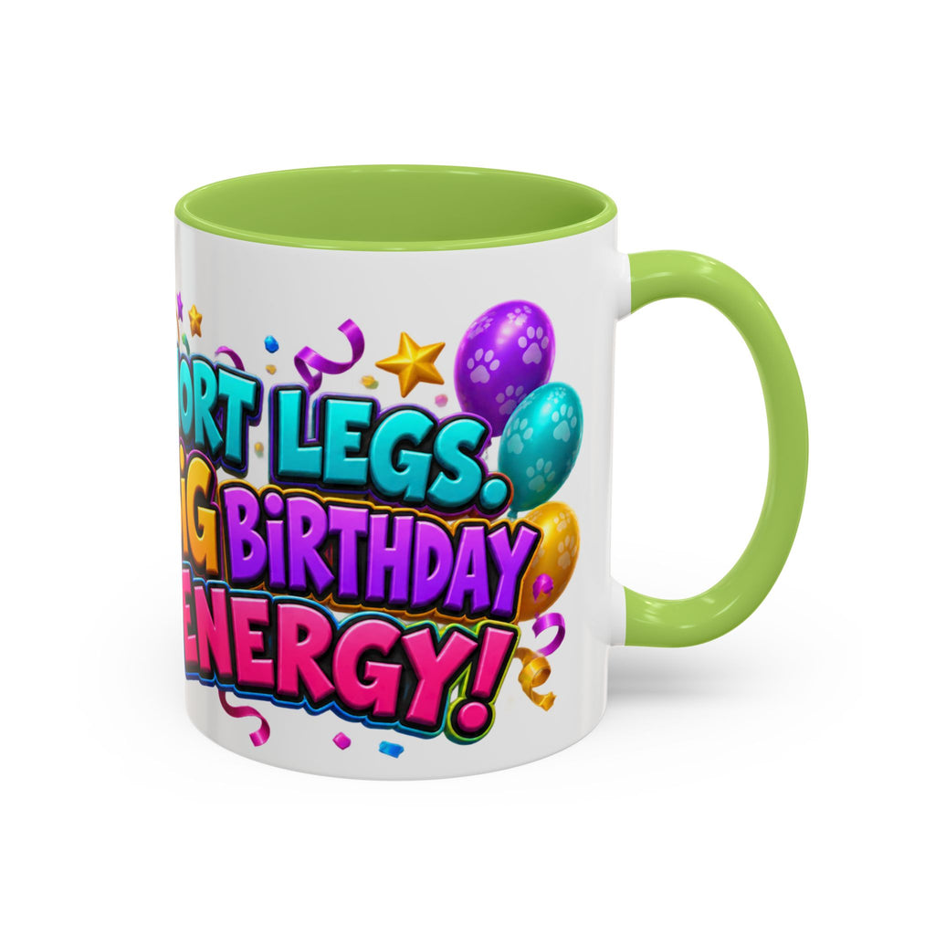 Short Legs Big Birthday Energy Basset Hound White Mug