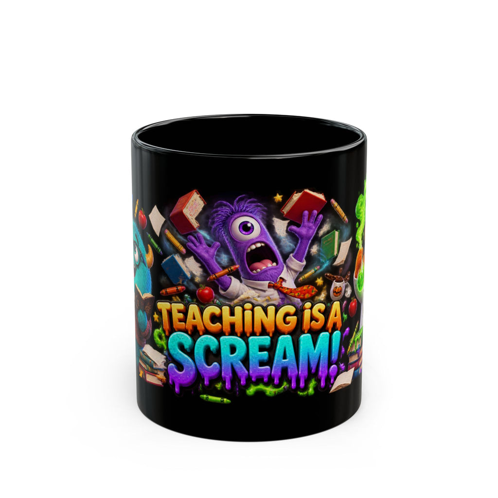 Teaching Is a Scream Monster Teacher Halloween Black Mug