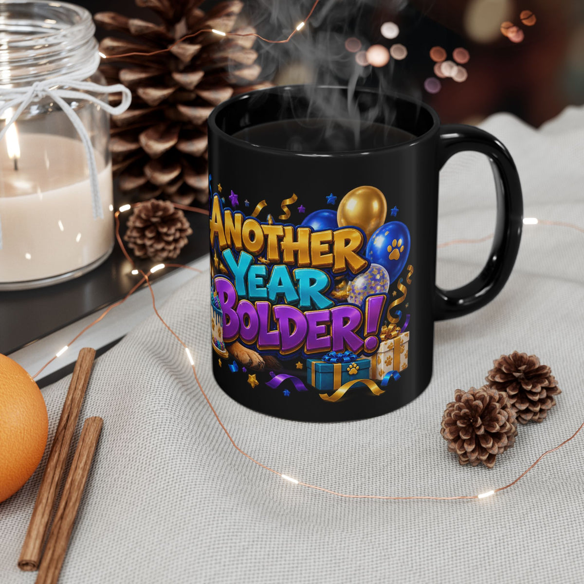 German Shepherd Birthday Mug – Another Year Bolder Black Coffee Cup