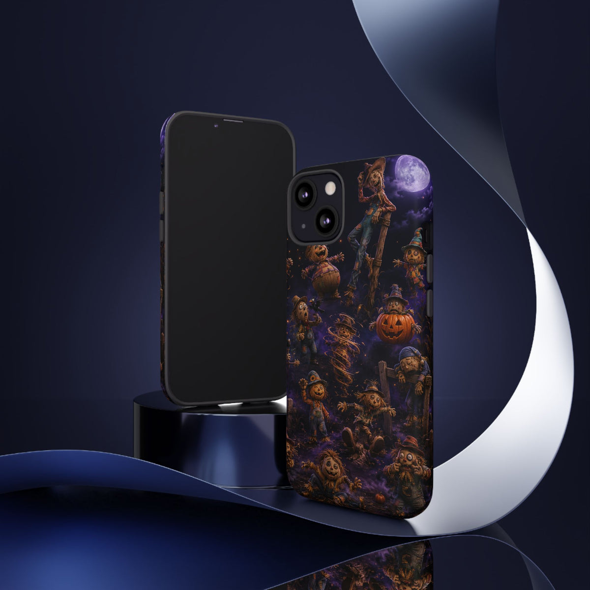 Halloween Scarecrow Phone Case — Spooky Pumpkin Night Tough Case