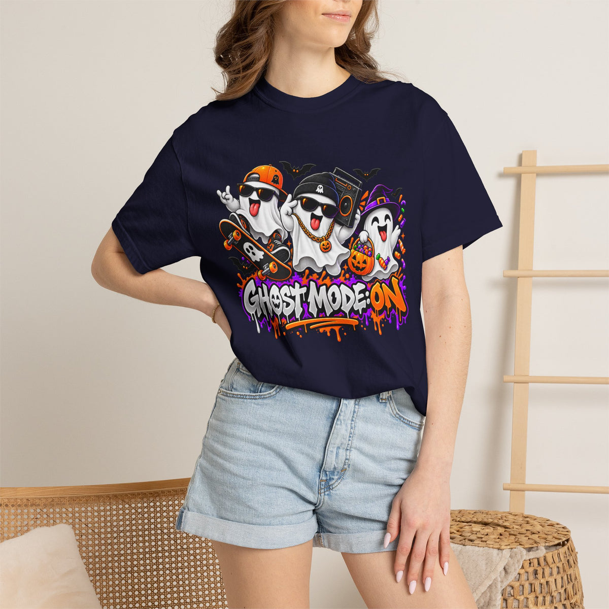 Ghost Mode: ON – Halloween Ghosts Graphic T-Shirt