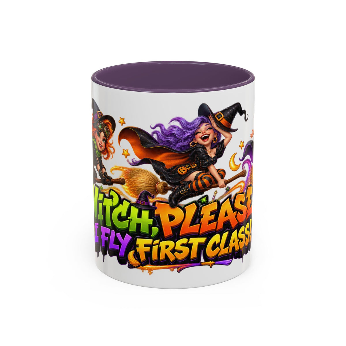 Witch Please I Fly First Class Halloween White Mug