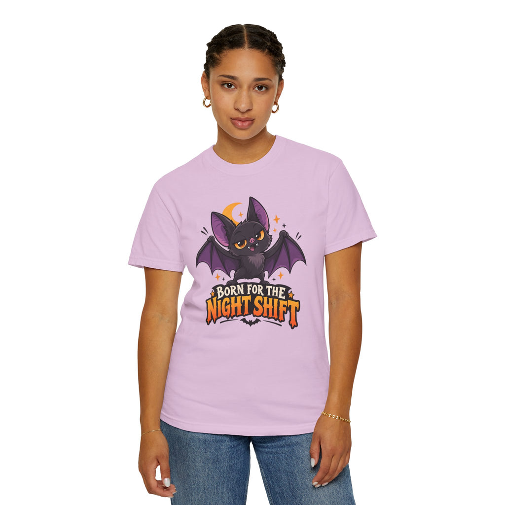 Born for the Night Shift – Cute Halloween Bat T-Shirt