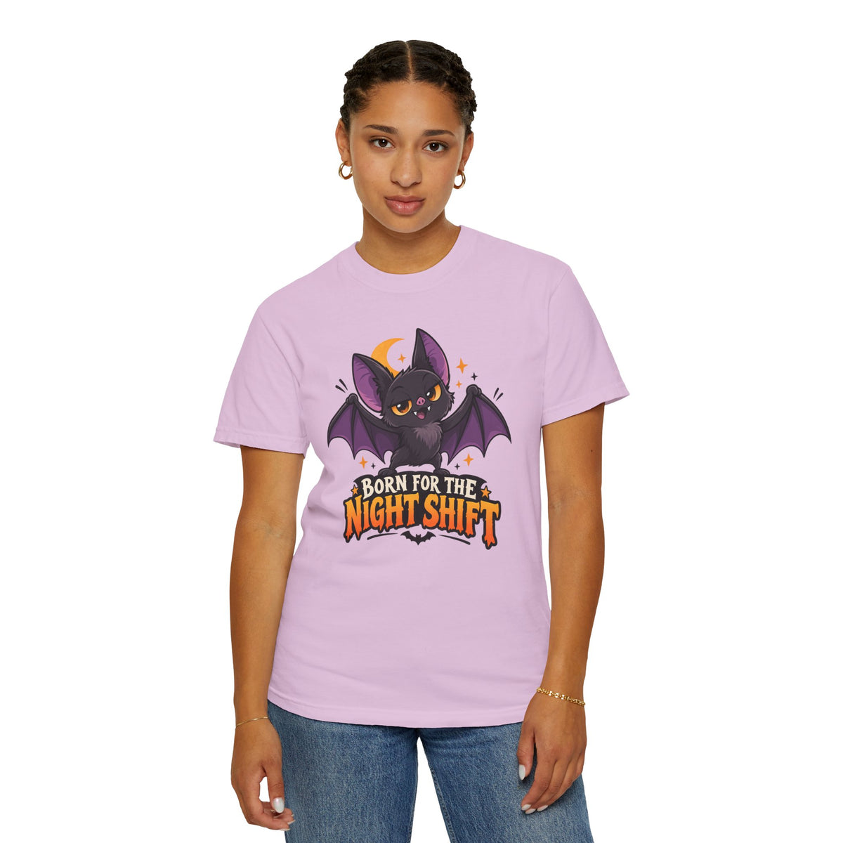 Born for the Night Shift – Cute Halloween Bat T-Shirt