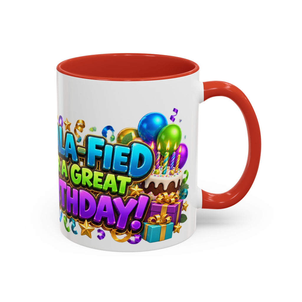Koala-Fied for a Great Birthday White Mug – Cute Koala Birthday Cup, Colorful Fun Party Gift