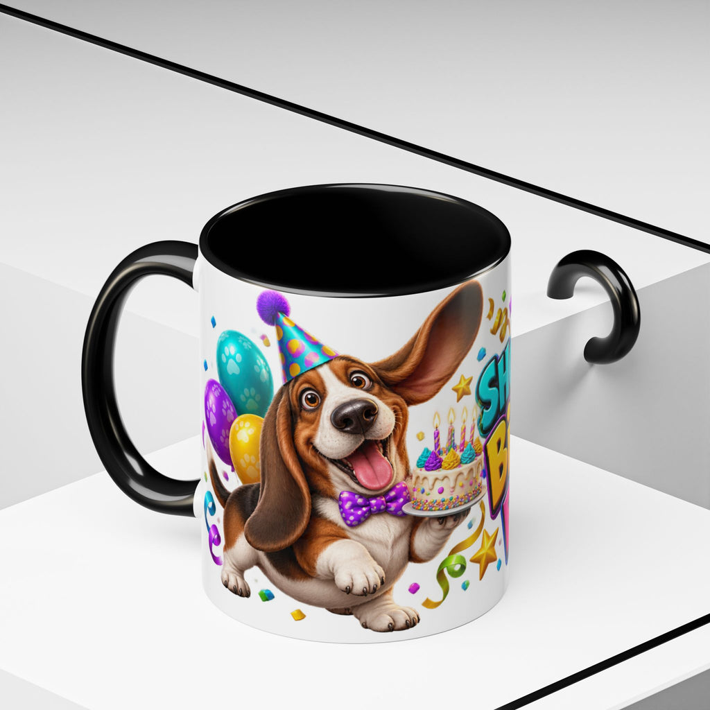 Short Legs Big Birthday Energy Basset Hound White Mug