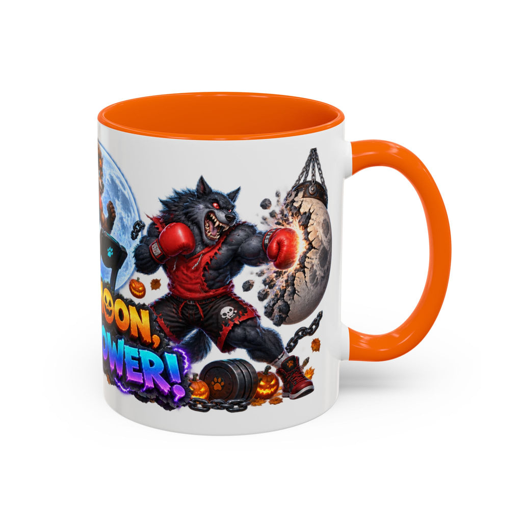 Full Moon Full Power Werewolf Gym Halloween White Mug