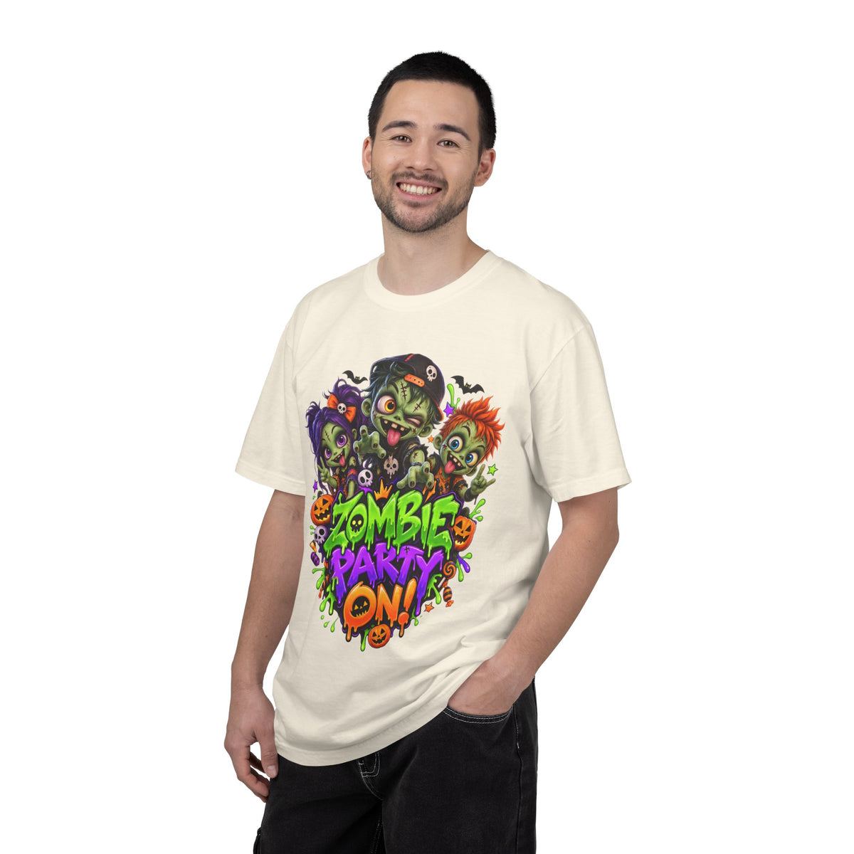 Zombie Party On! – Halloween Zombie Crew Graphic T-Shirt