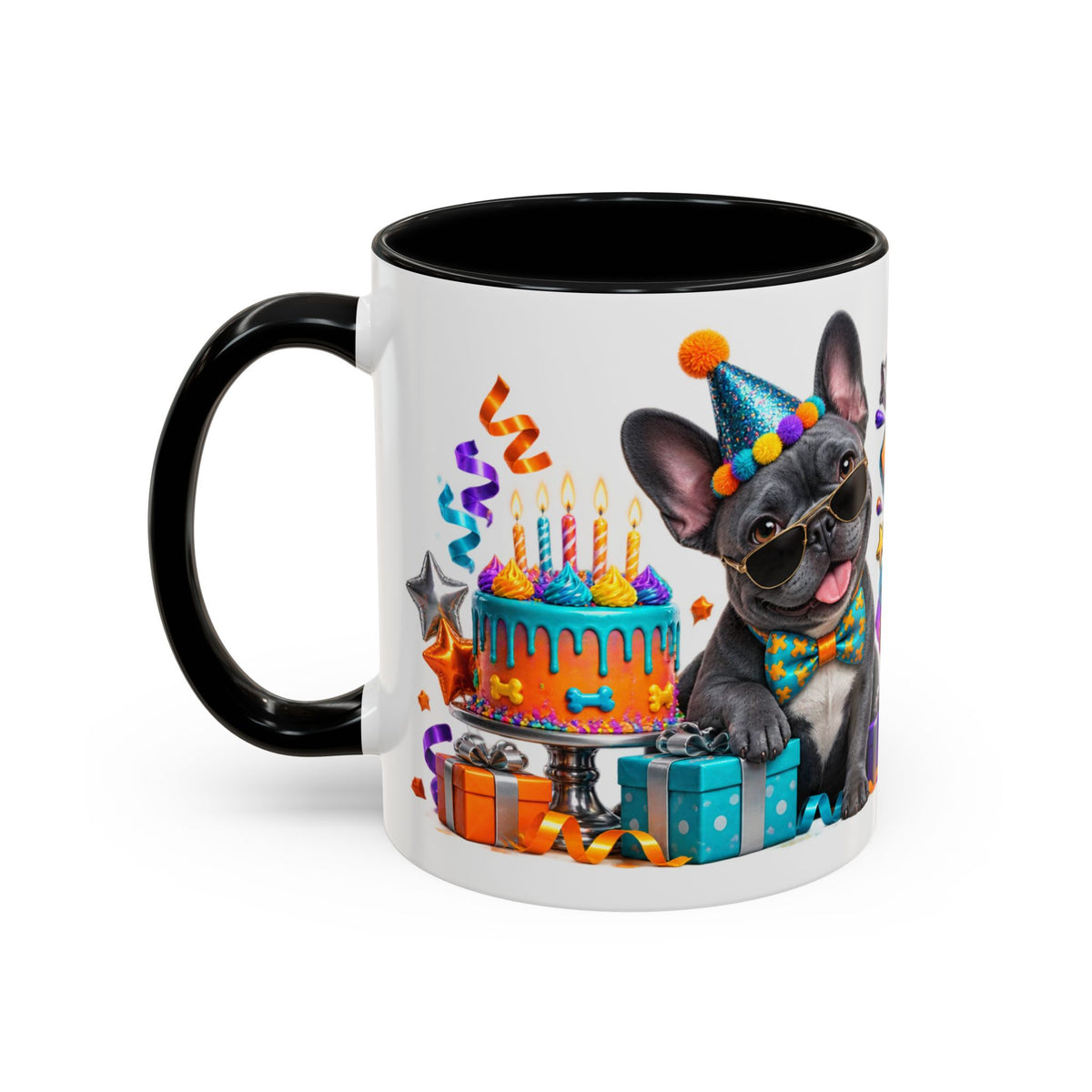 Frenchie Mode Party On French Bulldog Birthday White Mug
