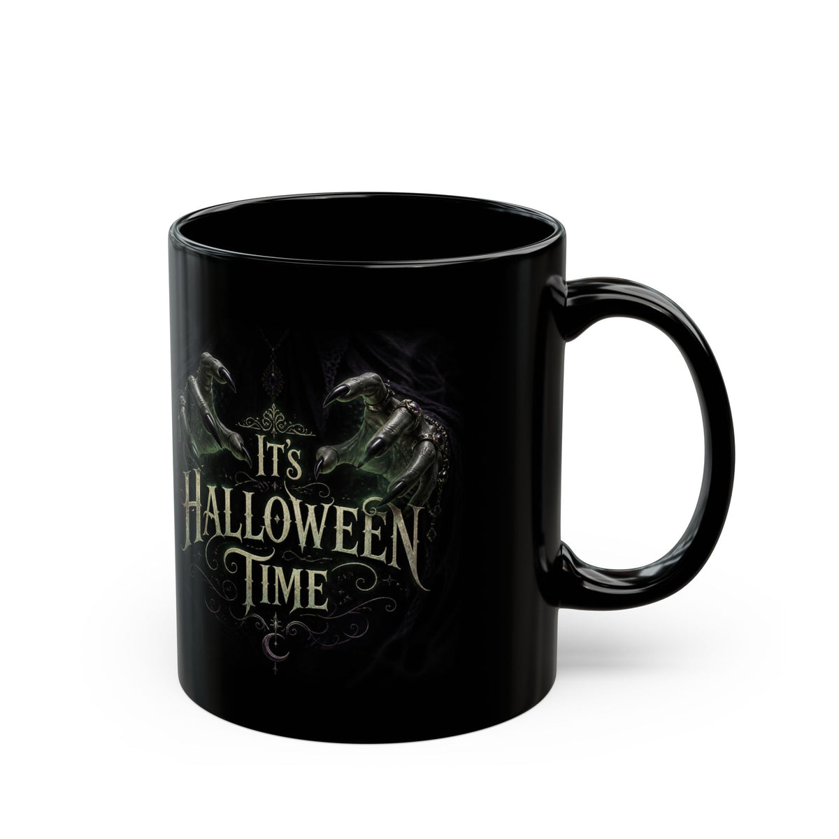 Halloween Time Black Mug – Spooky Green Claw 11oz/15oz