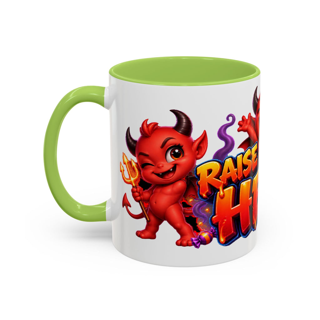 Raise a Little Hell Cute Devils Halloween White Mug