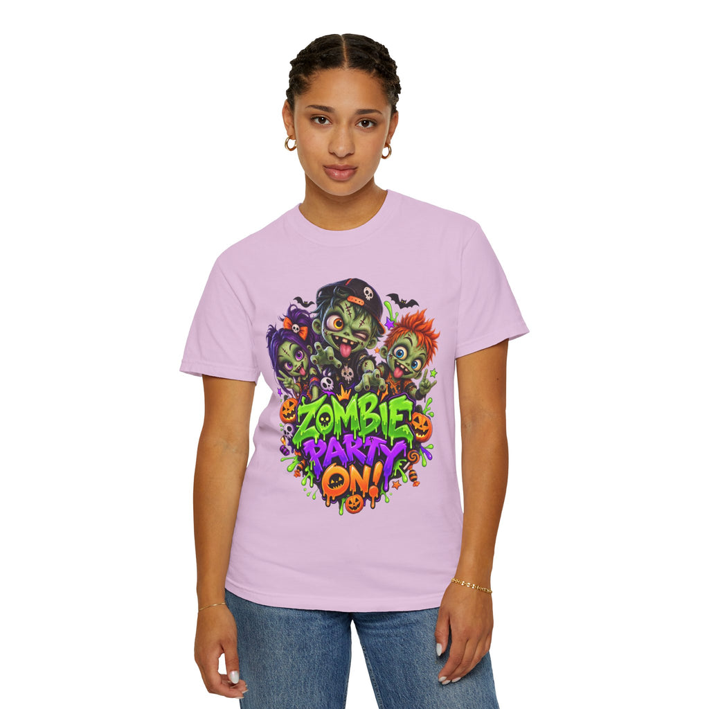 Zombie Party On! – Halloween Zombie Crew Graphic T-Shirt