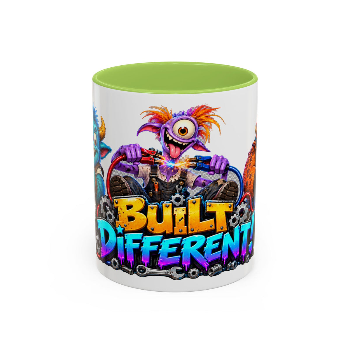 Built Different Monster Workshop Halloween White Mug