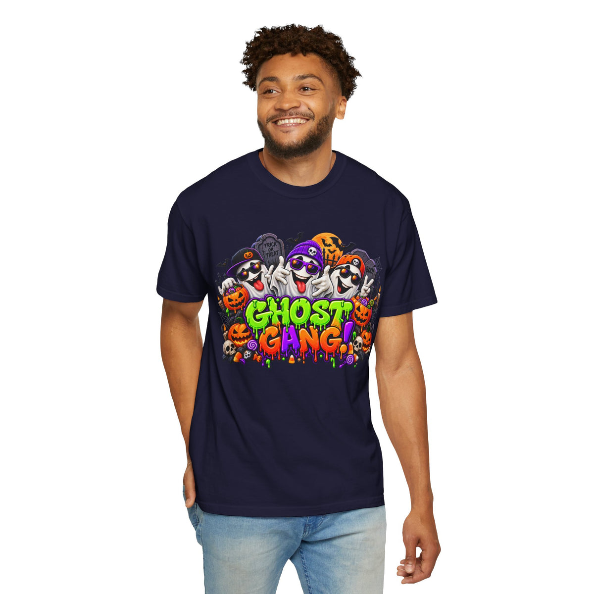 Ghost Gang Halloween T-Shirt – Funny Colorful Ghost Graphic Tee