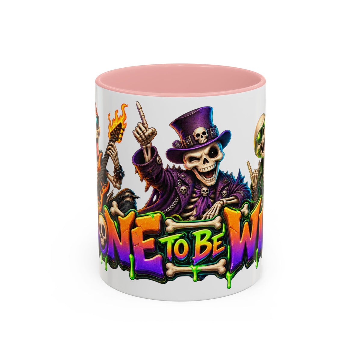 Bone to Be Wild Skeleton Crew Halloween White Mug