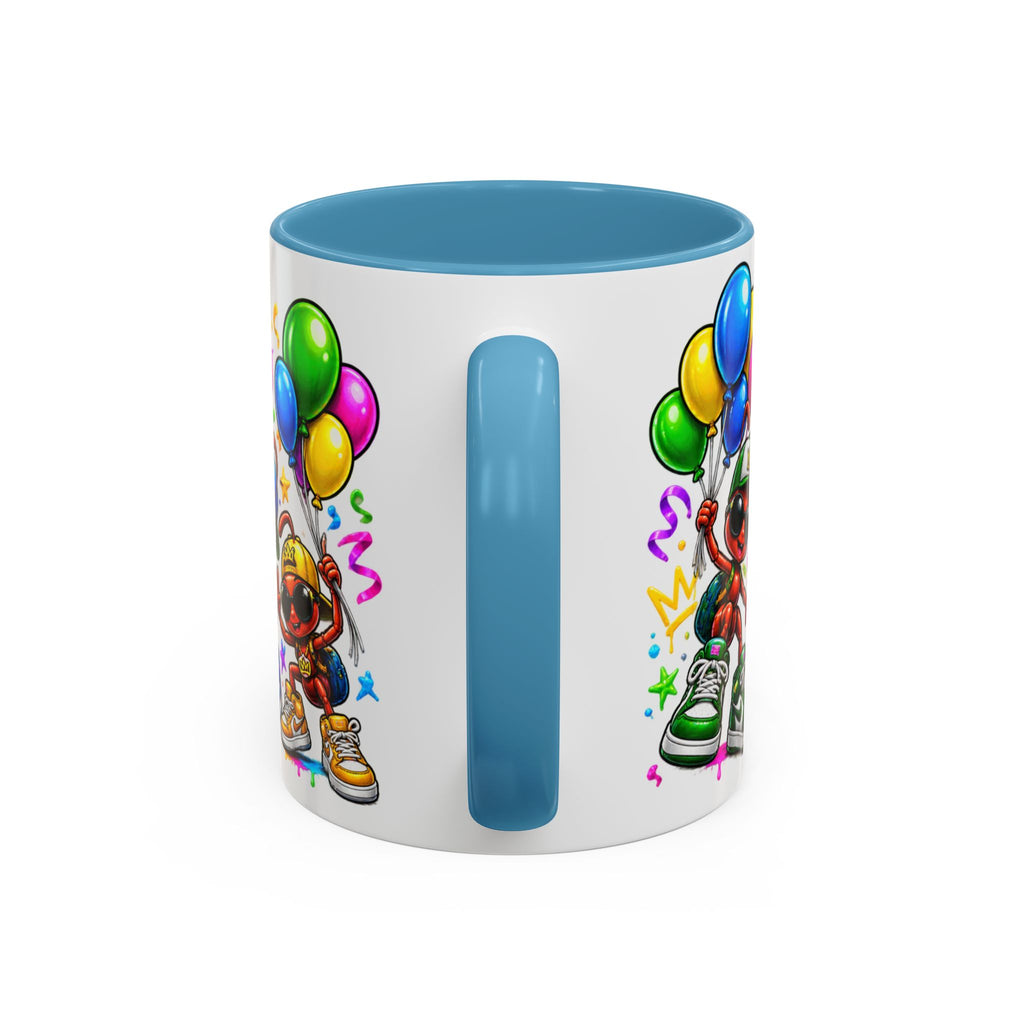 Happy Birthday Accent Coffee Mug - Colorful Graffiti Party Design (11 oz)