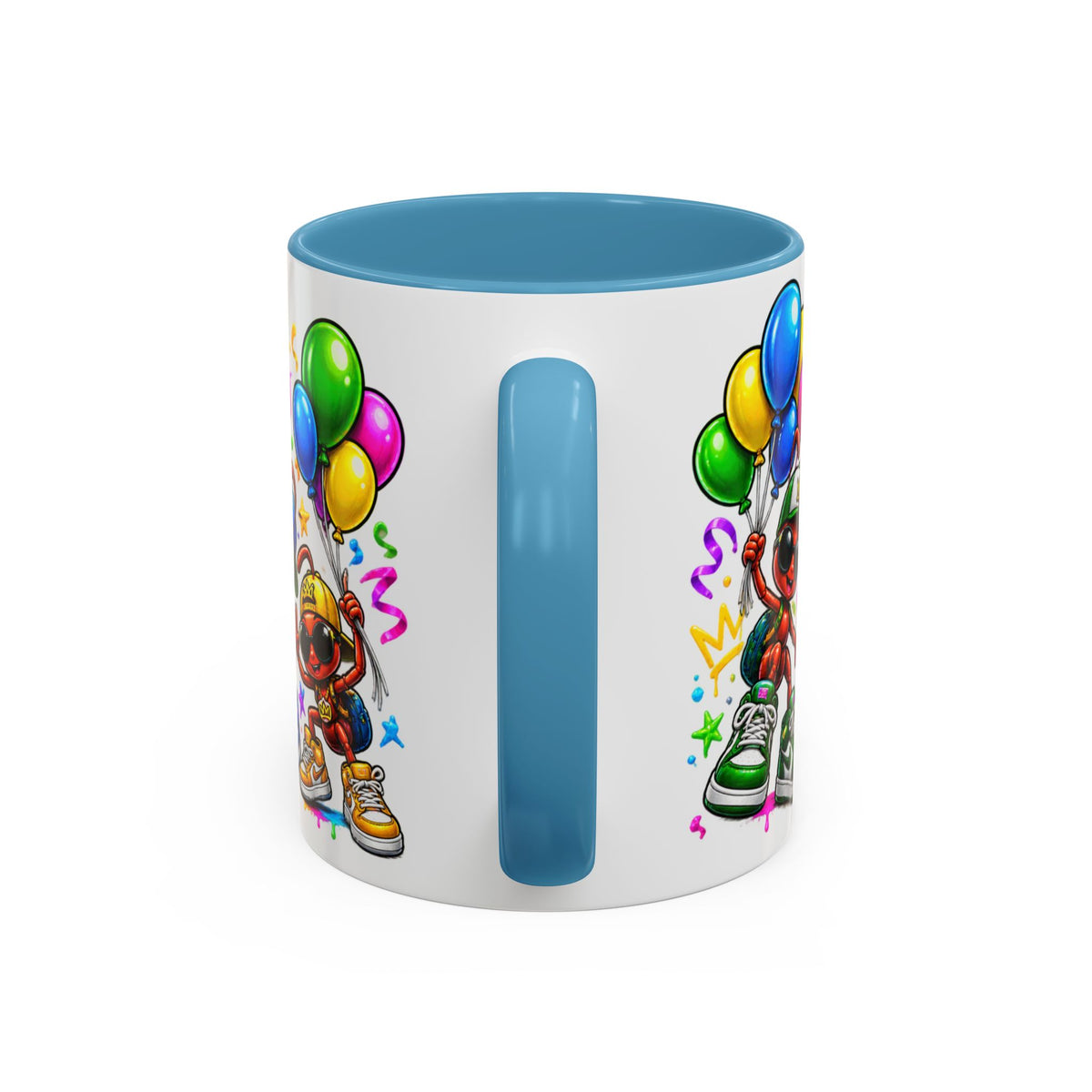 Happy Birthday Accent Coffee Mug - Colorful Graffiti Party Design (11 oz)