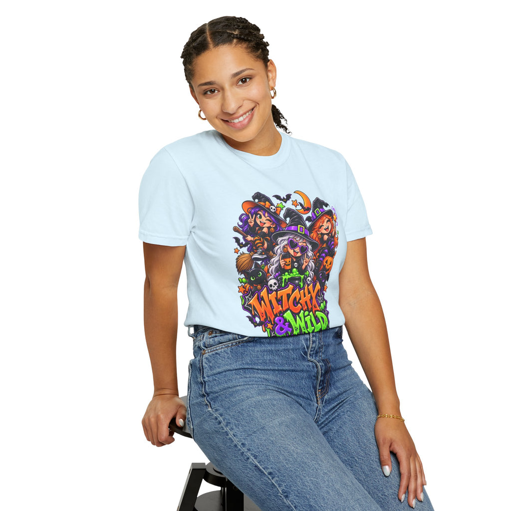 Witchy & Wild – Halloween Witch Crew Graphic T-Shirt