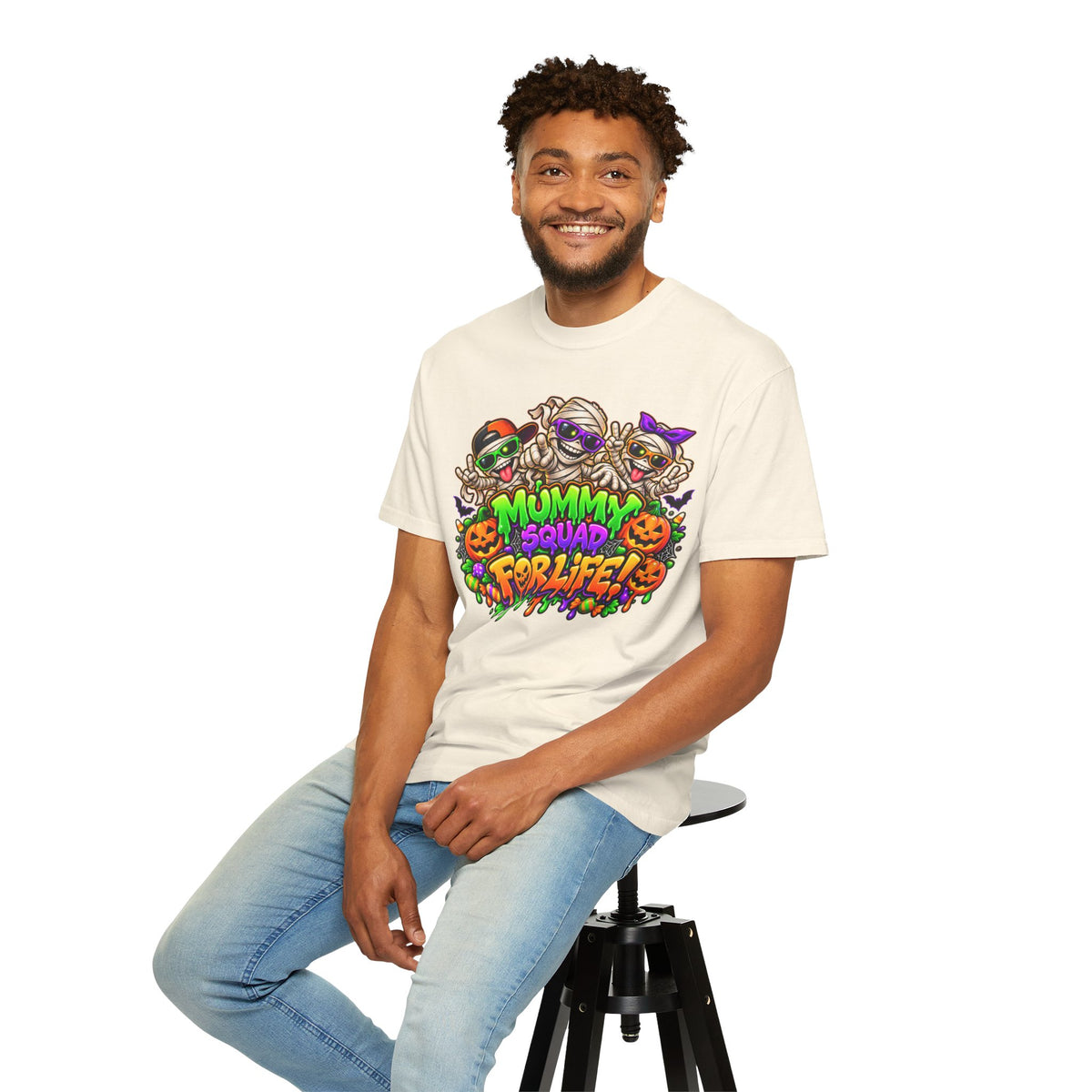 Mummy Squad For Life Halloween T-Shirt – Funny Colorful Mummy Graphic Tee